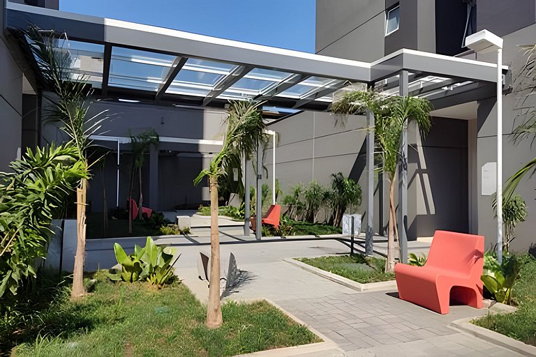 Flat completo com piscina, 50m do metrô Brás!
