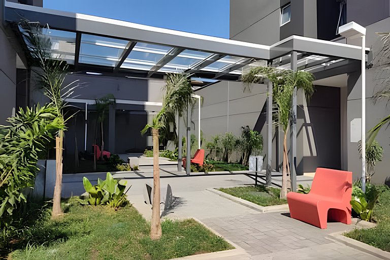 M02 Flat aconchegante com piscina, 100m metrô Brás